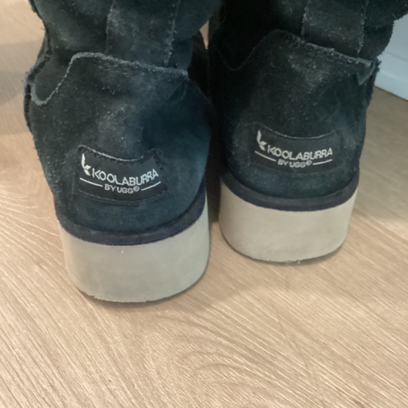Kookaburra by UGG slim tall genuine suede black shearling boots EUR 37 US 6 - Picture 6 of 9